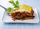 Oriental Moussaka on square plate