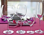 Blitzmenüs, Sektglas, Wasserglas, Weißweinglas, Rotweinglas