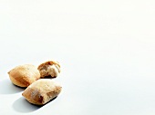 Close-up of ciabatta on white background