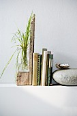 Book ends made from wood and stones