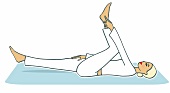 Illustration, Hormon-Yoga-Übung 4 D, Sthambasana