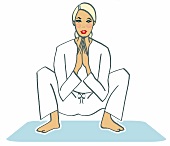 Illustration, Hormon-Yoga-Übung 6 B, Mandukasana