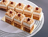 Close-up of cake cubes