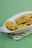 Biscuits with orange and chocolate chips in serving plate