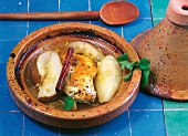 Orientküche, Hähnchenbrust mit Birne und  Zwiebeln