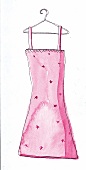 Illustration, rosa Kleid mit Muster Sommerkleid