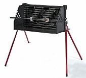 Vertical barbecue grill on white background