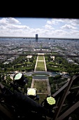 View of cityscape from the Eiffel Tower in Paris, France