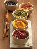 An arrangement of various spices