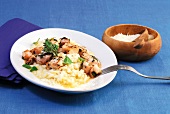 Fleischgerichte, Risotto mit Kräuter-Kaninchen