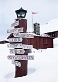 Signpost in Norway