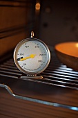 Close-up of oven thermometer