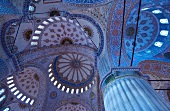 Interior view of domes in Blue Mosque, Istanbul, Turkey
