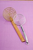 Wooden and stainless steel strainer