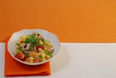 Mediterranean vegetable pasta in bowl