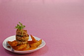 Zucchini and ground beef patties on plate