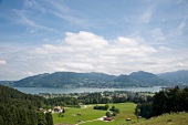 Panorama vom Tegernsee in Bayern, Berge, Bayerische Alpen