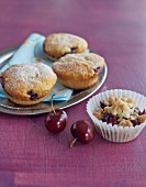 Cranberry pear with cherry crumble muffins