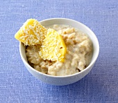 Caribbean rice pudding in bowl