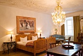 View of double suite in Hotel Orphee, Regensburg, Bavaria, Germany