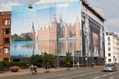 View of building with cladding painting in Copenhagen, Denmark