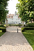 Facade and building gate of Golf course Ludersburg Castle, Ludersburg, Germany