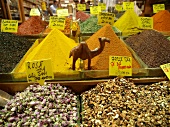 Various types of spices in Egyptian Bazaar, Istanbul