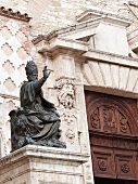 Sculpture of Pope Julius III at Fontana Maggiore in Perugia, Umbria, Italy