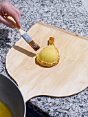 Packing pear with puff pastry