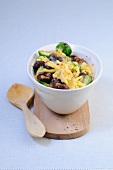 Brussels sprouts noodles in bowl 
