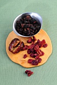 Various types of dried fruits