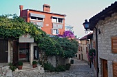 View of Monte Restaurant in the old town of Rovinj, Istria, Croatia