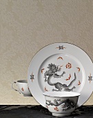 Porcelain dishes with the design of ming dragon