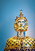 Close-up of The bust of Charlemagne in Aachen, Germany