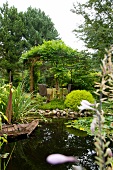 Garten mit Teich und Pavillon 