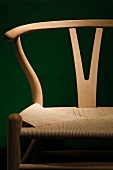 Holzstuhl, "Wishbone Chair", mit Sitzfläche aus Papierschnur