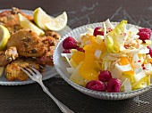 Büfetts, Filetschnitzelchen, Chicorée-Mandarinen-Salat