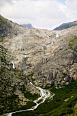 View of the Rhone Glacier in Valais, Switzerland