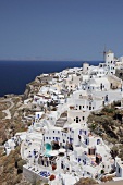 View of Oia town in Santorini island, Greece