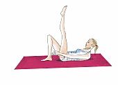 Fitnesstraining für den Bauch: Curl-Up, Step 2, Illustration