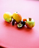 Exotische Früchte, Freisteller, Papaya, Mango, Passionsfrucht