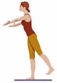 Woman exercising on mat to strengthen back and buttocks, illustration