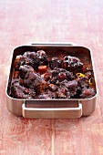 Braised oxtails in serving dish