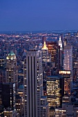New York: Ausblick auf Hochhäuser von Manhattan, Vogelperspektive