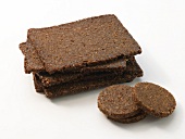 Close-up of pumpernickel on white background