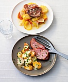 Kartoffel, Kartoffeltopf mit Fleisch, Gröstl mit Kasseler