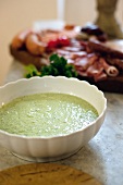 Close-up of herb sauce in bowl