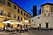 Piazza in old town of Lucca, Tuscany, Italy