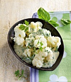 Herb cauliflower in serving dish