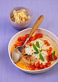 Baked chicken cutlet with bulgur in bowls